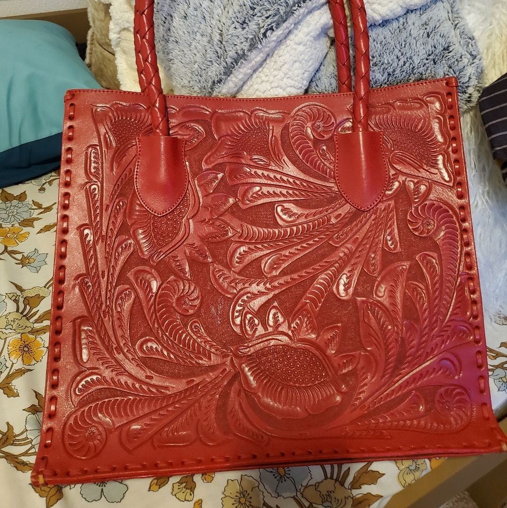 LEATHER mexican tote LARGE - Picture 2 of 6